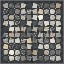 Load image into Gallery viewer, Move Night floating block quilt by Audre Tanke for BasicGrey. Fat Eighth friendly. Make it with fat eighths. Fabric is Date Night by BasicGrey for Moda Fabrics.
