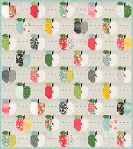 Apple Dandy apple quilt by Vanessa Goertzen for BasicGrey. Fabric is Fruit Loop by BasicGrey for Moda Fabrics. Layer Cake friendly