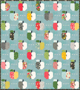 Apple Dandy apple quilt by Vanessa Goertzen for BasicGrey. Fabric is Fruit Loop by BasicGrey for Moda Fabrics. Layer Cake friendly