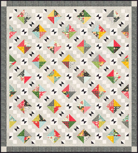 FRUIT SALAD scrappy diamond quilt by Audrey Tanke for BasicGrey. Fabric is Fruit Loop by BasicGrey for Moda Fabrics. Charm pack friendly.