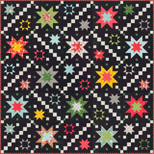 Load image into Gallery viewer, Fruit Burst star quilt by Audrey Tanke for BasicGrey. Fabric is Fruit Loop by BasicGrey for Moda Fabrics. Fat quarter friendly. Download the PDF here!