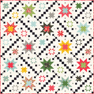 Fruit Burst star quilt by Audrey Tanke for BasicGrey. Fabric is Fruit Loop by BasicGrey for Moda Fabrics. Fat quarter friendly. Download the PDF here!