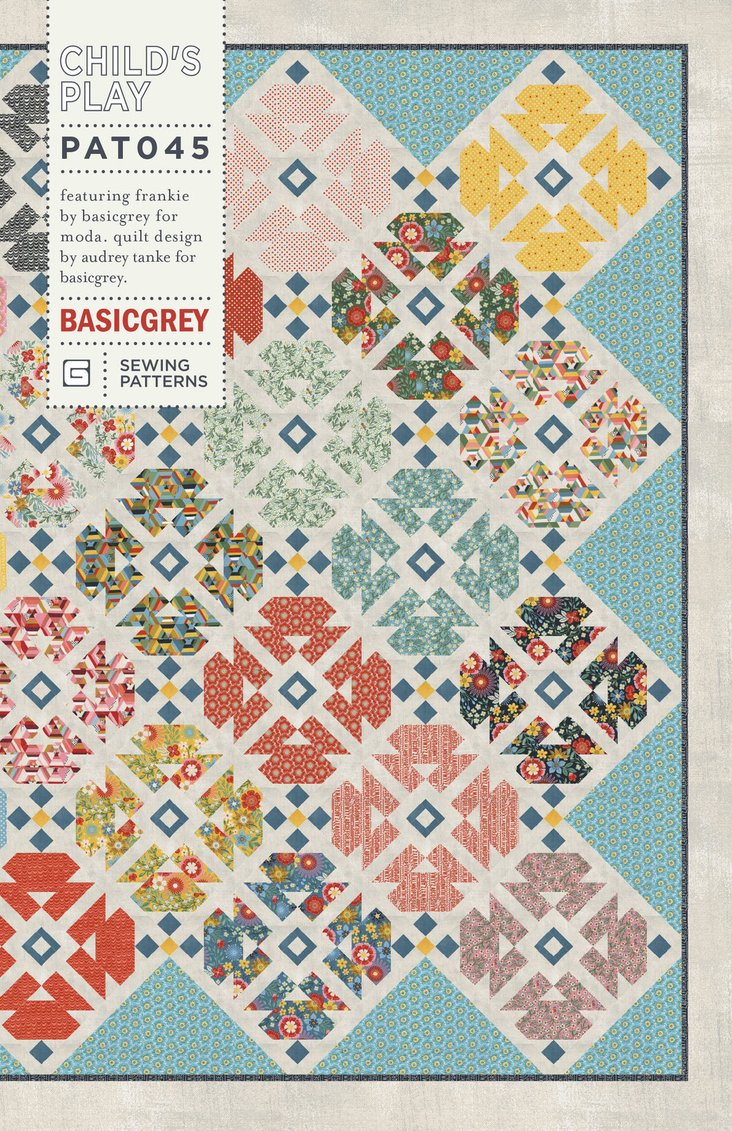 Child's Play fat eighth quilt by Audrey Tanke for BasicGrey. Fabric is Frankie by BasicGrey for Moda Fabrics