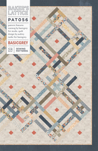 Baker's Lattice jelly roll quilt in Nutmeg fabric by BasicGrey for Moda Fabrics. Download the PDF pattern here!